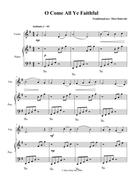 O Come All Ye Faithful Violin Piano Page 2