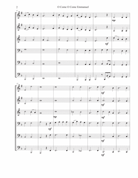 O Come O Come Emmanuel Brass Sextet Page 2