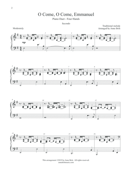 O Come O Come Emmanuel Piano Duet Page 2