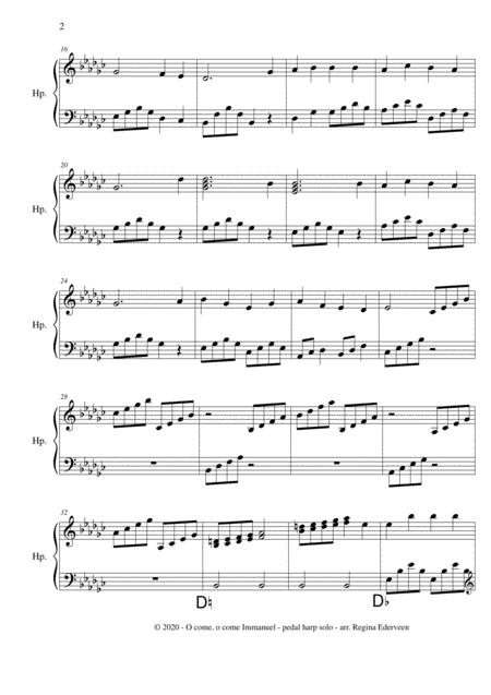 O Come O Come Immanuel Pedal Harp Solo Page 2