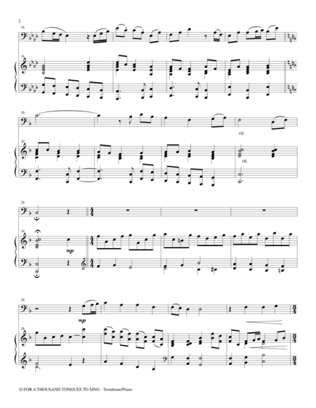 O For A Thousand Tongues To Sing Trombone Piano And Trb Part Page 2