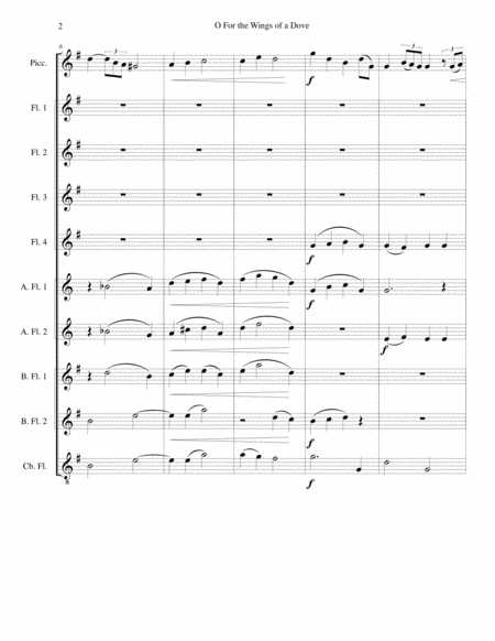 O For The Wings Of A Dove For Flute Choir Page 2