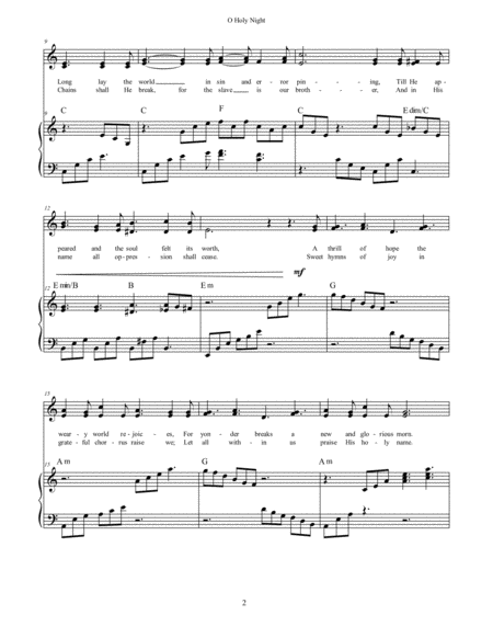 O Holy Night Accompaniment For Solo Or Duet Page 2