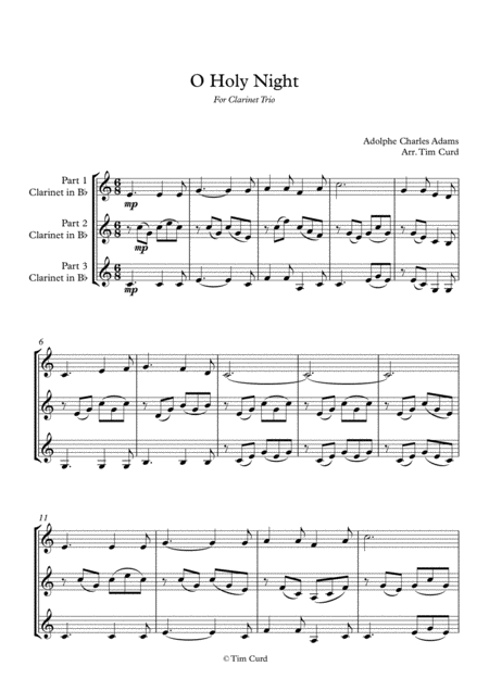 O Holy Night Clarinet Trio Page 2