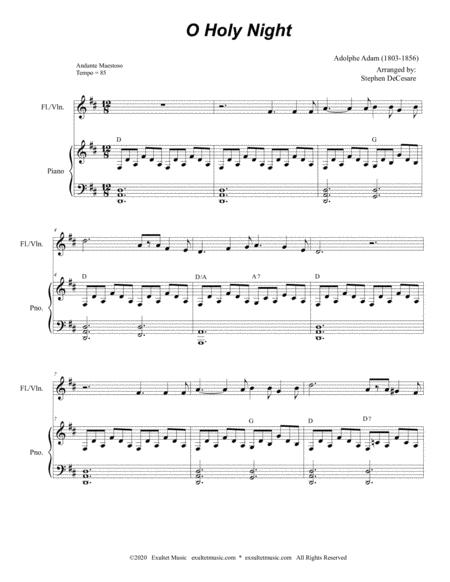 O Holy Night For Flute Or Violin Solo And Piano Page 2