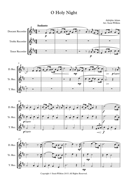 O Holy Night For Recorder Trio Page 2