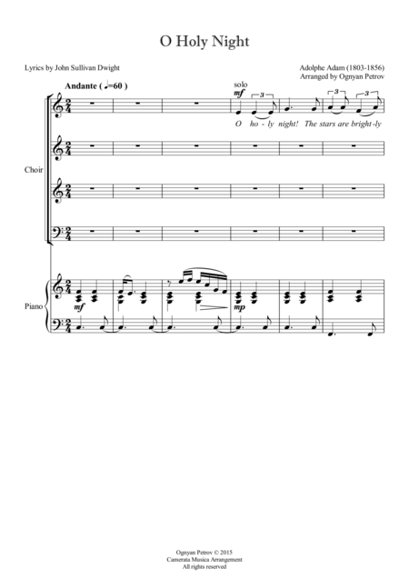 O Holy Night For Satb Choir And Piano Page 2