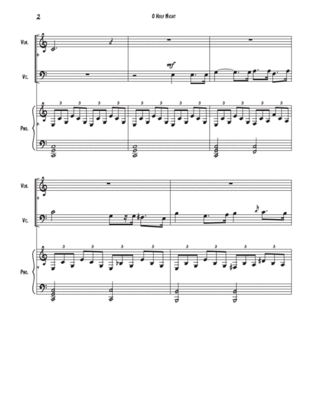 O Holy Night For Trio Violin Cello And Piano Parts Included Digital Download Page 2