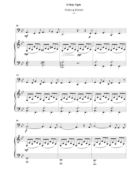 O Holy Night For Tuba Piano Page 2