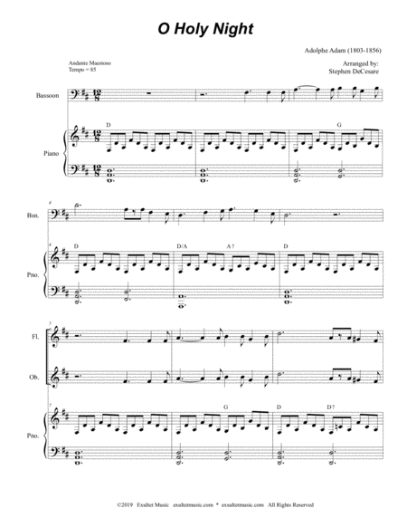 O Holy Night For Woodwind Trio And Piano Page 2