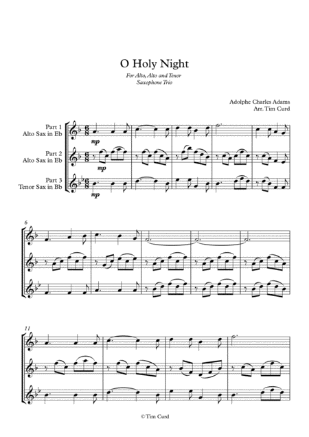 O Holy Night Trio For Alto Sax Alto Sax And Tenor Sax Page 2