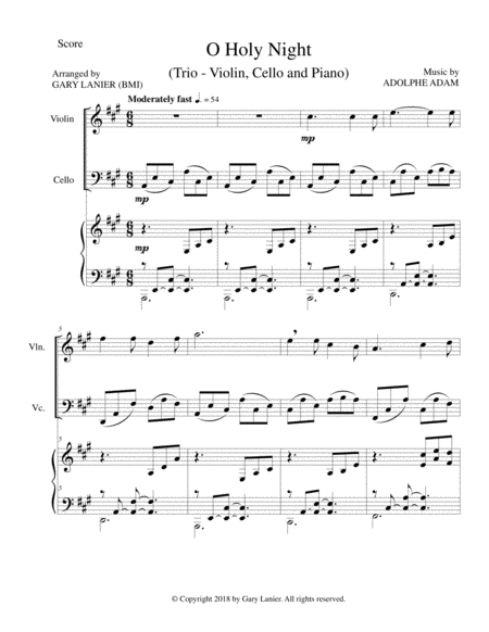 O Holy Night Trio Violin Cello And Piano With Parts Page 2