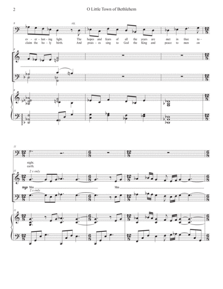 O Little Town Of Bethlehem Alternate Melody Solo With Satb Choir Page 2