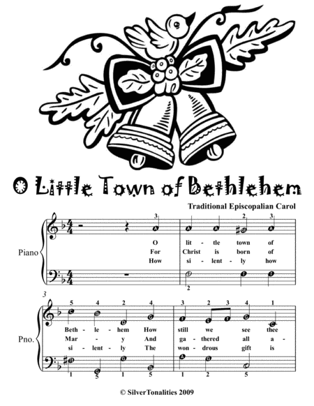 O Little Town Of Bethlehem Easy Piano Sheet Music Tadpole Edition Page 2