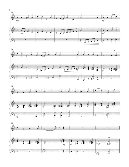 O Little Town Of Bethlehem For Clarinet With Piano Accompaniment Page 2