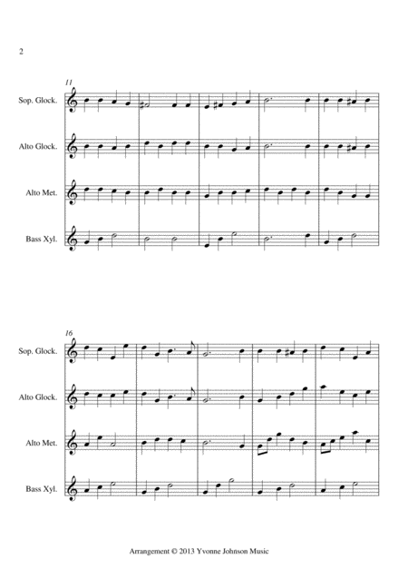 O Little Town Of Bethlehem For Orff Ensemble Page 2