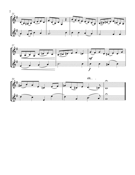O Little Town Of Bethlehem Violin Duet Page 2