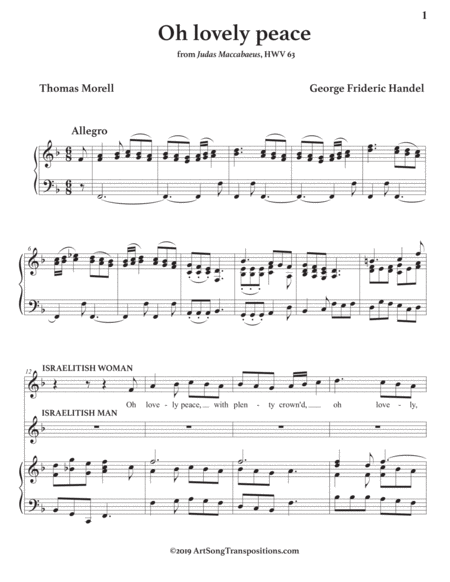 O Lovely Peace Transposed To F Major Page 2