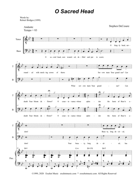 O Sacred Head Duet For Tenor And Bass Solo Page 2