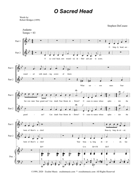 O Sacred Head For 2 Part Choir Page 2