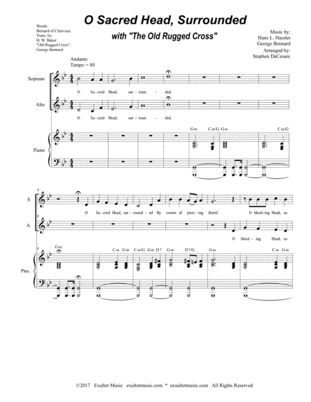 O Sacred Head Surrounded With The Old Rugged Cross Duet For Soprano Alto Solo Page 2