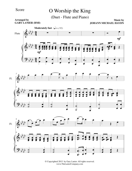 O Worship The King Duet Flute And Piano Score And Parts Page 2