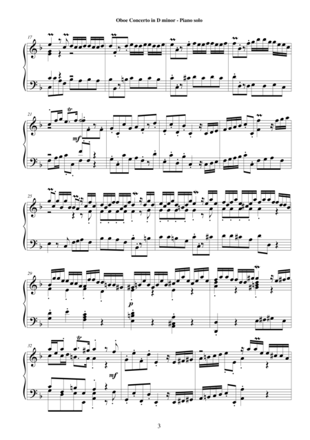 Oboe Concerto In D Minor Op 2 By A Marcello Piano Version Page 2