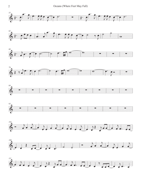 Oceans Easy Key Of C Tenor Sax Page 2