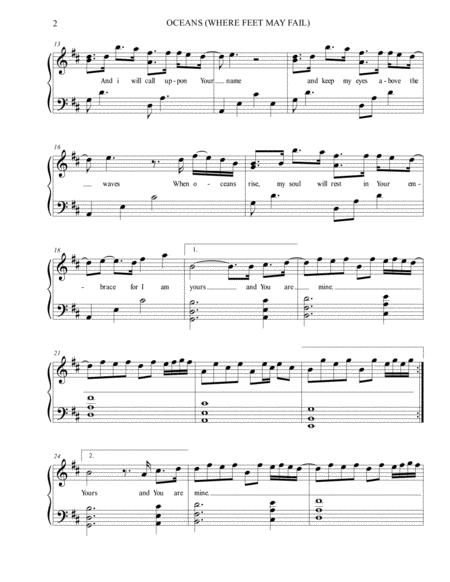 Oceans Hillsong Worship Matt Crocker Sheet Music Advanced Piano Page 2