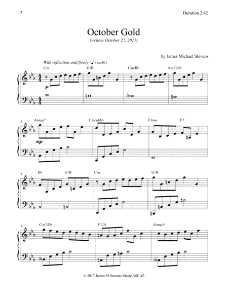 October Gold Reflective Piano Page 2