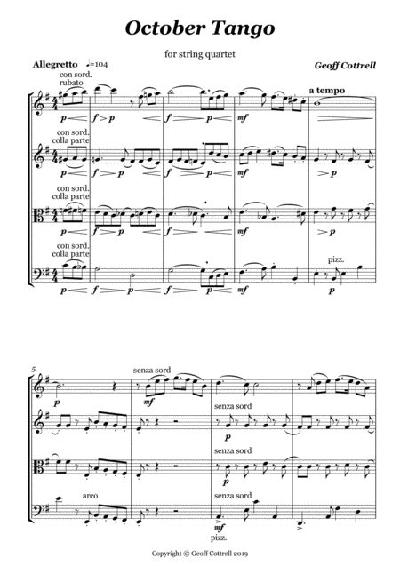 October Tango For String Quartet Page 2