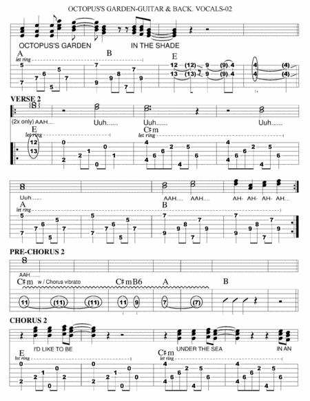 Octopuss Garden Guitar Tab Backing Vocals Page 2