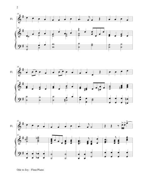 Ode To Joy Duet Flute Piano With Score Part Page 2