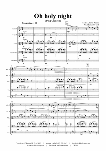 Oh Holy Night Cantique De Nol Christmas Song String Orchestra Page 2