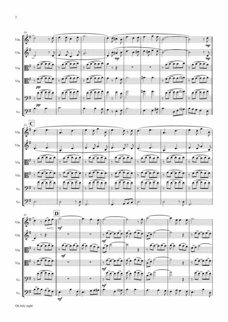 Oh Holy Night Cantique De Nol Christmas Song String Quintet Page 2