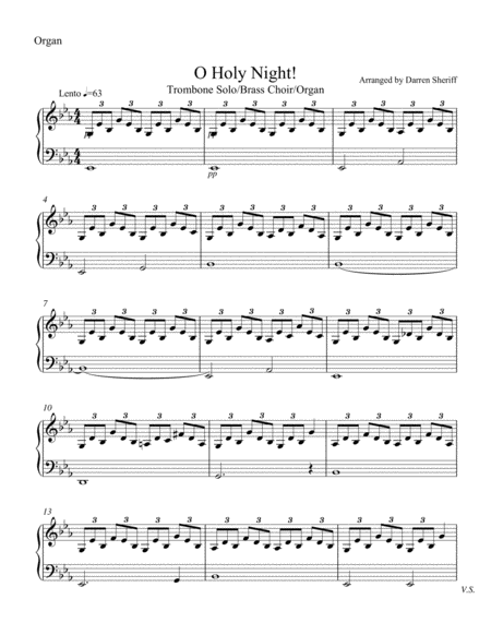 Oh Holy Night For Solo Trombone Brass Choir And Organ Page 2