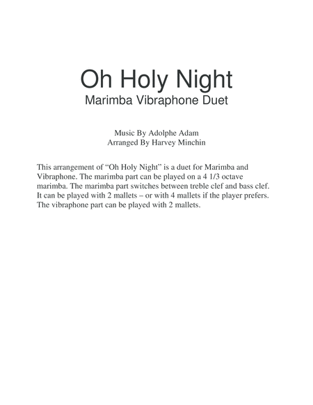 Oh Holy Night Marimba Vibraphone Duet Page 2