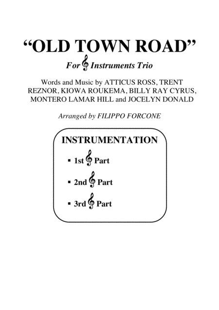 Old Town Road Lil Nas X Feat Billy Ray Cyrus Treble Clef Instruments Trio Page 2