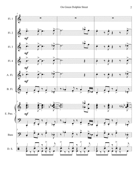 On Green Dolphin Street Flute Choir Page 2