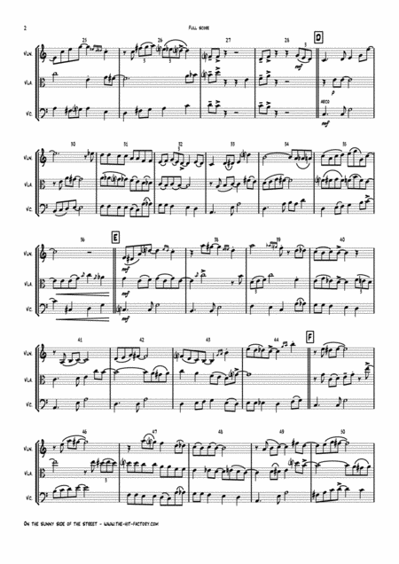 On The Sunny Side Of The Street Jazz Classic String Trio Page 2