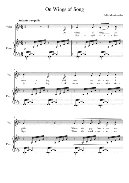 On Wings Of Song F Major Page 2