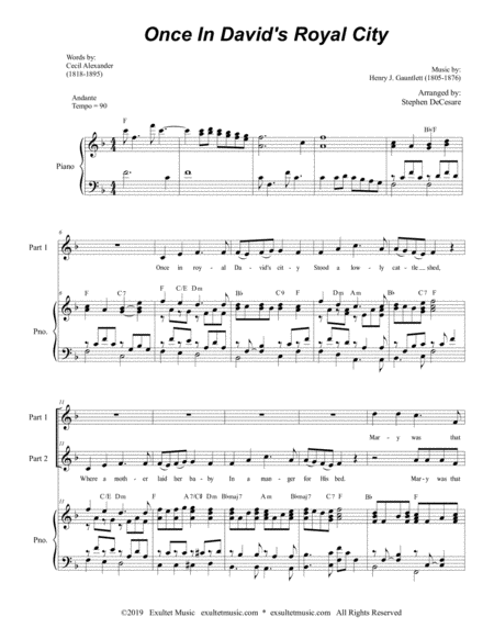 Once In Royal Davids City For 2 Part Choir Page 2