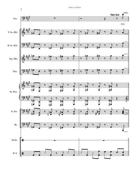 Once Or Twice Chicago Full Score Set Of Parts Page 2