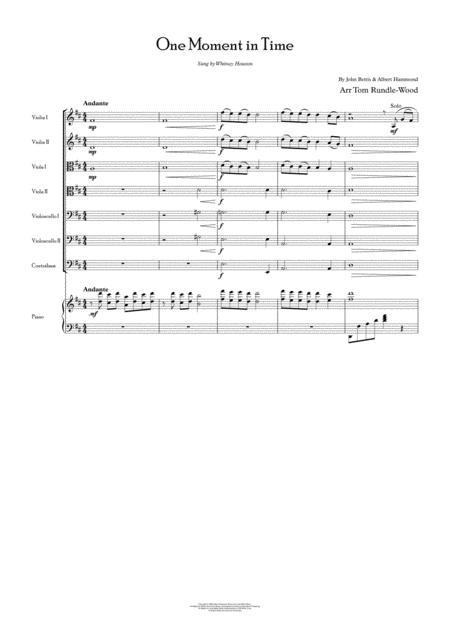 One Moment In Time For String Ensemble Piano Page 2