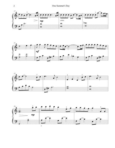 One Summers Day From Spirited Away Easy Piano Page 2