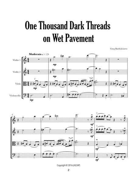 One Thousand Dark Threads On Wet Pavement String Quartet Page 2