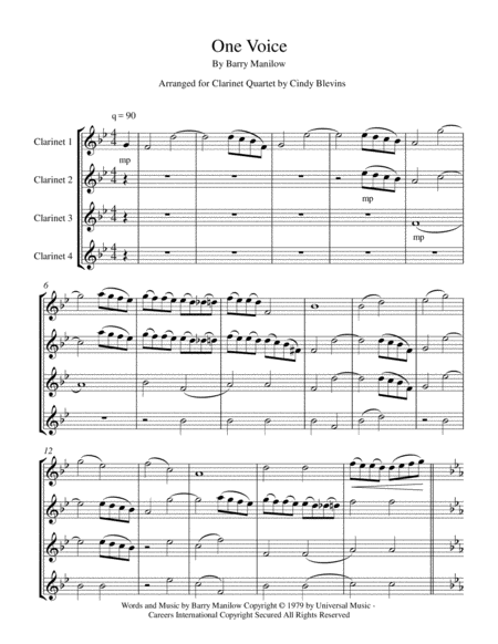 One Voice For Clarinet Quartet Page 2