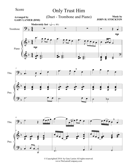 Only Trust Him Duet Trombone Piano With Parts Page 2