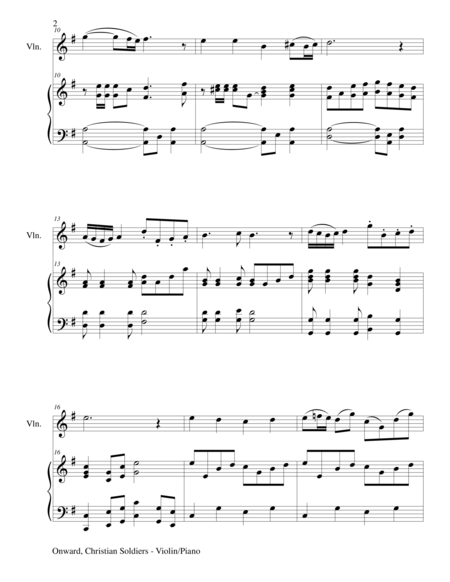 Onward Christian Soldiers Violin Piano And Violin Part Page 2