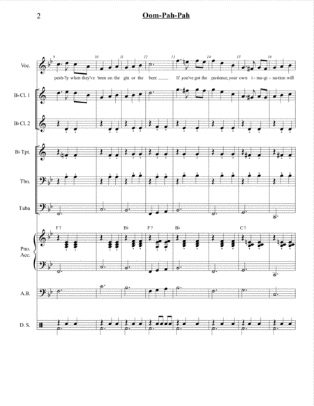 Oom Pah Pah From The Broadway Musical Oliver German Band With Opt Vocal Oktoberfest Intermediate Page 2